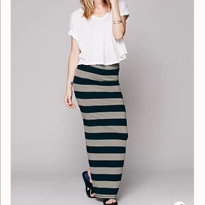 Free People long striped column skirt